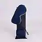 A navy blue SILK MAGNOLIA Eye Mask by Flowers on Norton St is elegantly draped over a dark cylindrical object, with a matching drawstring pouch in front, set against a plain, light background. Achieve ultimate beauty sleep with its luxurious silk floss filling.