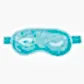 The Bliss Eye Mask by Flowers on Norton St is a luxurious turquoise gel eye mask with a beaded texture and an elastic band. It features illustrations of an open and closed eye on the front, designed to help reduce sleep lines while soothing tired eye skin.