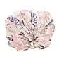 Introducing the Flowers on Norton St Shower Cap, designed with a chic floral and leaf print in pink, purple, and blue hues set against a cream backdrop. Made from waterproof polyester, this cap ensures both comfort with its gathered design and style with a delightful bow embellishment at the front.