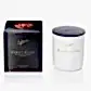 A white candle featuring a black lid is placed next to its coordinating black box, adorned with the elegant gold lettering "Flowers on Norton St Sohum Gardenalia Candle." This Eco Wax candle delivers captivating floral fragrances that delight the senses.